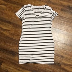 Black and white stripe dress